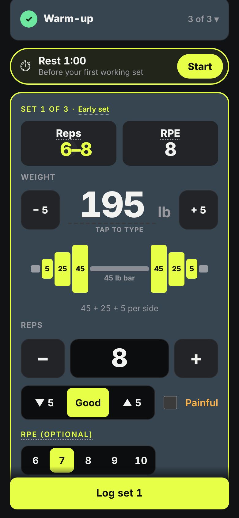Logging a working set.